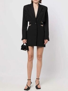 JACQUEMUS La Robe Bari Blazer Dress Black Sz 36FR 4US NWT